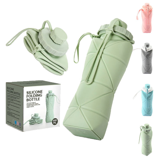 600ml Folding Silicone Outdoor Water Bottle